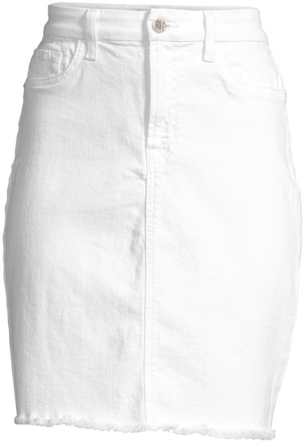 jen7 white denim skirt