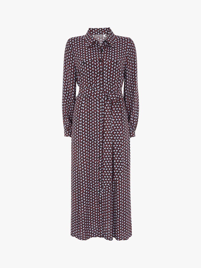 mint velvet orange spot print shirt dress