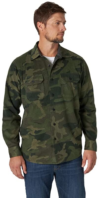 Wrangler Authentics Men's Long Sleeve Fleece Shirt - ShopStyle