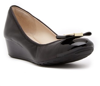cole haan adair leather bow wedge