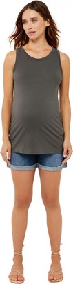 A Pea in the Pod Cotton Maternity Tank Top-Raven-XS