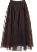 Thumbnail for your product : P.A.R.O.S.H. Tulle Fringed Midi Skirt