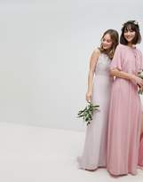 Thumbnail for your product : TFNC Petite Lace Up Back Maxi Bridesmaid Dress