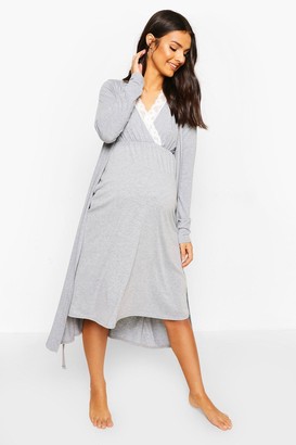 boohoo Maternity Nursing Nightie & dressing gown Set - ShopStyle