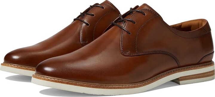 Florsheim Highland Plain Toe Oxford Men's Shoes Cognac Smooth/White Sole : 7.5 M (D) Canvas/Leather