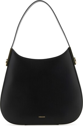 Ferragamo Black Canvas Large Tt Sign Shopping Bag - ShopStyle