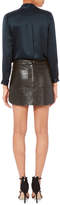 Thumbnail for your product : Michelle Mason Baseball Hem Leather Mini Skirt