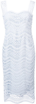 Lela Rose crochet effect layered dress - women - Silk/Polyester - 6