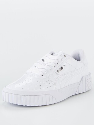 white patent puma trainers