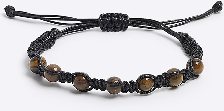 River Island Mens Brown Tigers Eye Bracelet ShopStyle Cuff links