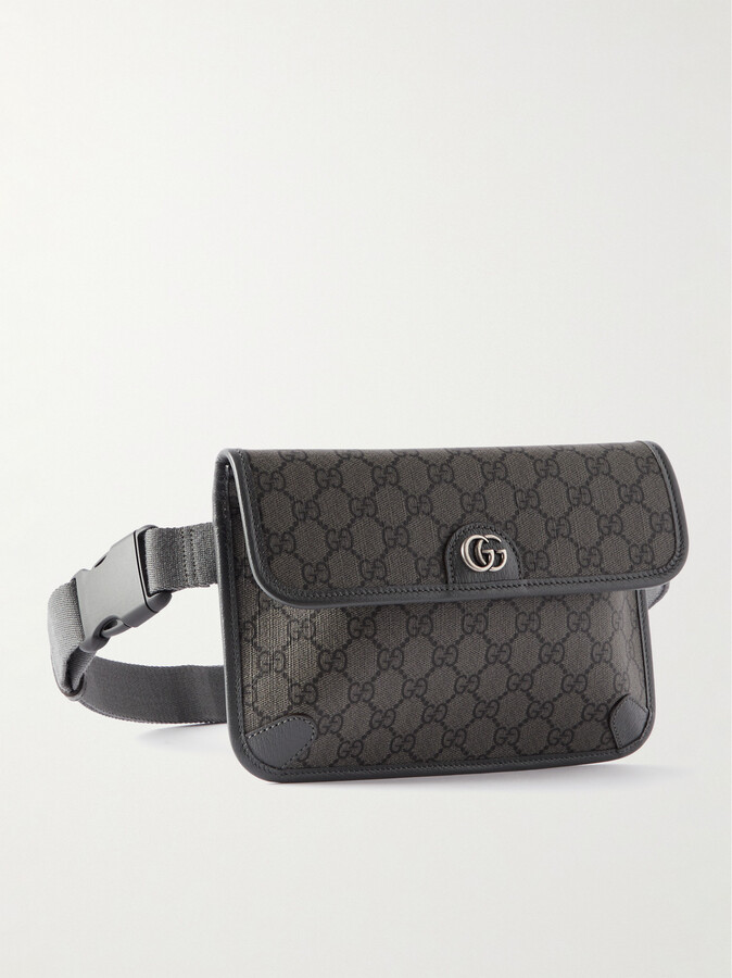 Gucci Leather-trimmed Monogrammed Coated-canvas Belt Bag - Men - Beige Bags
