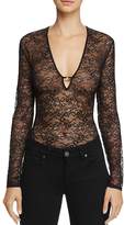Thumbnail for your product : KENDALL + KYLIE Deep Plunge Lace Bodysuit
