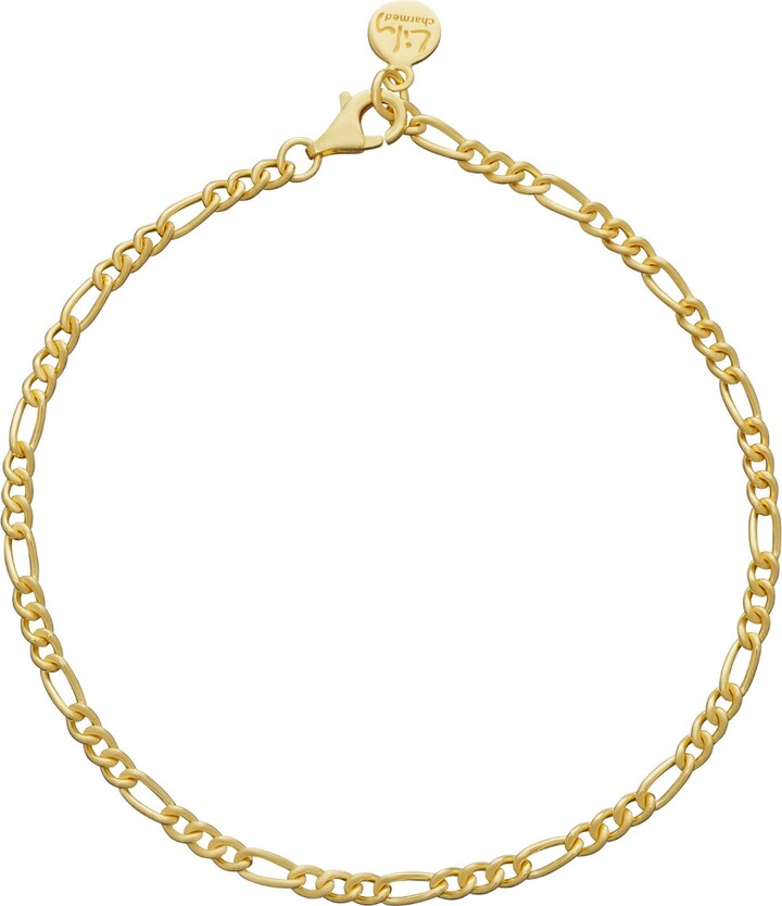 Lily Charmed Gold Plated Figaro Charm Bracelet ShopStyle