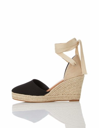 black wedge espadrilles closed toe