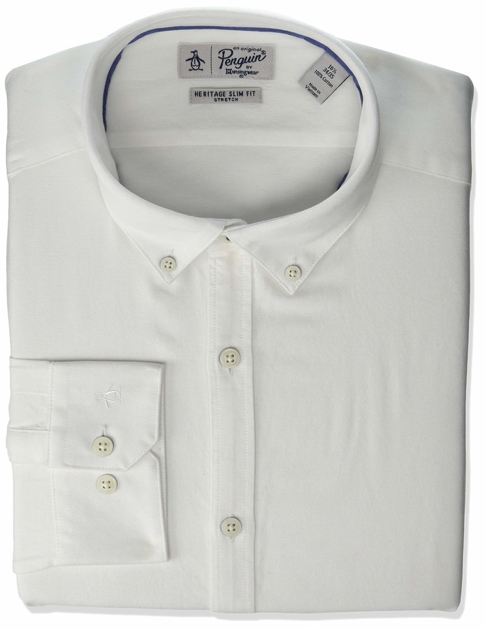 ORIGINAL PENGUIN Herren Slim Fit Spread Collar Fashion Dress Shirt Smokinghemd