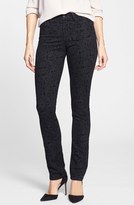 Thumbnail for your product : NYDJ 'Samantha' Flocked Stretch Slim Straight Leg Jeans