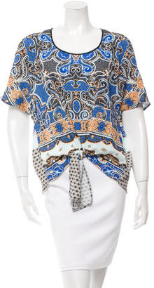Clover Canyon Printed Tie Front Top