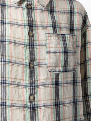 A.P.C. Boyfriend check-print linen shirt