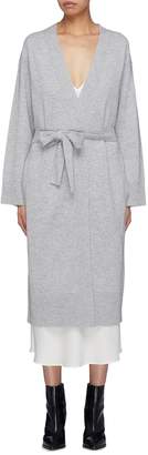 Theory Belted wool-cashmere long robe cardigan