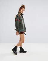 Thumbnail for your product : Reclaimed Vintage Revived Embellished Festival Military Jacket