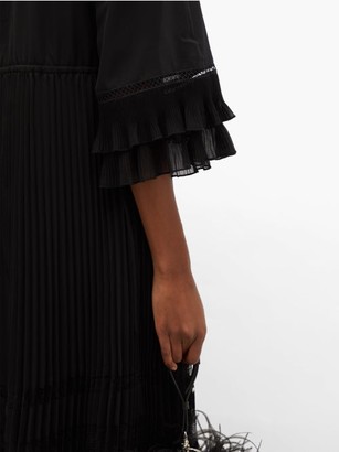 Self-Portrait Ruffle-trimmed Chiffon Maxi Dress - Black