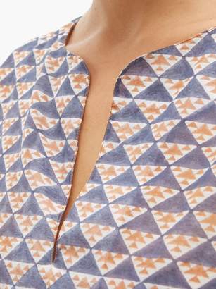 Thierry Colson Samia Geometric-print Cotton-blend Maxi Dress - Womens - Brown Multi
