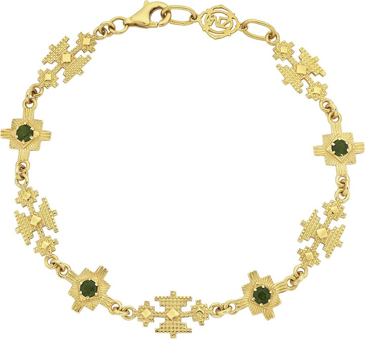 Zoe & Morgan Gold / Green Ayllu Bracelet Gold Chrome Diopside