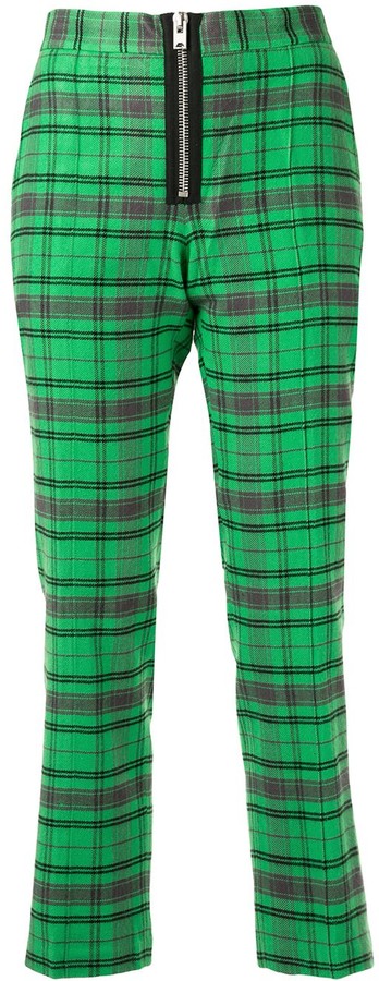olive green plaid pants