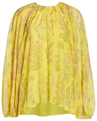 yellow blouse with flowers