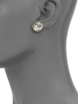 Thumbnail for your product : Kenneth Jay Lane Framed Coin Clip-On Button Earrings