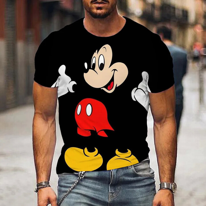 Miniso/Name Excellence Superior Products Disney Men & apos;s T Shirt Mickey Mouse 3d Printed Cartoon TShirts Male Summer Couple T-shirt Street Tops Tee