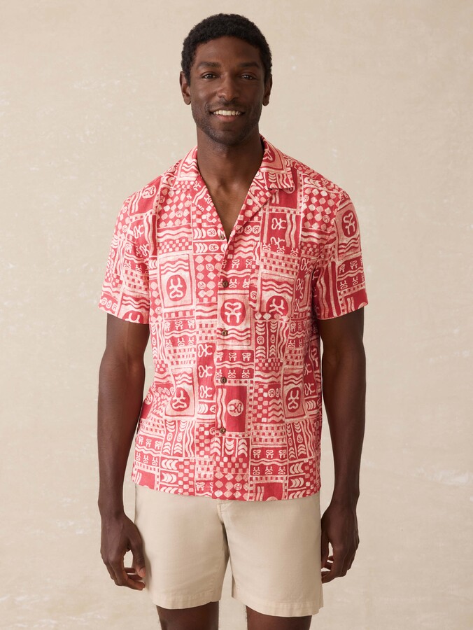 Faherty Surf Ghana Short-Sleeve Breeze Camp Shirt