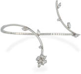 Thumbnail for your product : YEPREM 18K White Gold Open Cuff Bracelet with Round & Diamonds