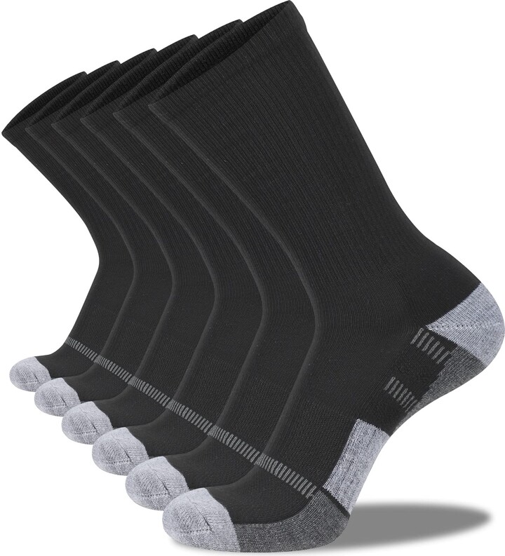 COOVAN Mens Crew Socks 6 Pairs Athletic Running Cushion Thick Warm Work  Socks for Men - ShopStyle