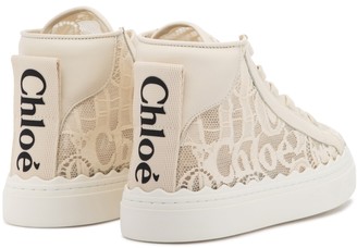 chloé lauren lace high top sneakers