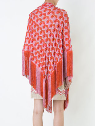 Missoni patterned tassel cape