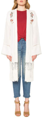 Willow & Clay Embroidered Open Front Jacket