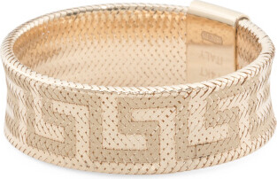 TJMAXX 14K Tgold Mesh Stretch Greek Key Ring For Women