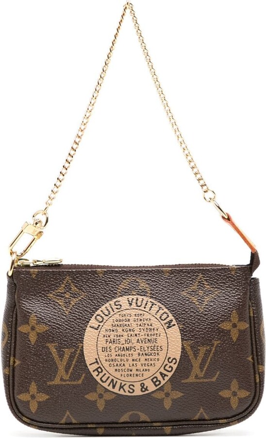 Louis Vuitton Accessories Pochette Mini Chain Strap Damier Ébène Canvas  Brown Leather ref.519456 - Joli Closet