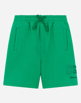 Thumbnail for your product : Dolce & Gabbana Jersey jogging shorts with embossed logo