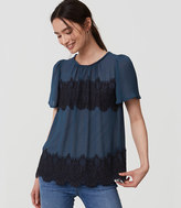 Thumbnail for your product : LOFT Lace Stripe Swing Top