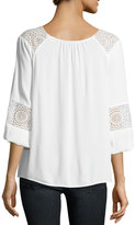 Thumbnail for your product : Joie Bellange 3/4-Sleeve Lace Top, White