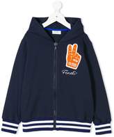 Thumbnail for your product : Fendi Kids peace patch hoodie