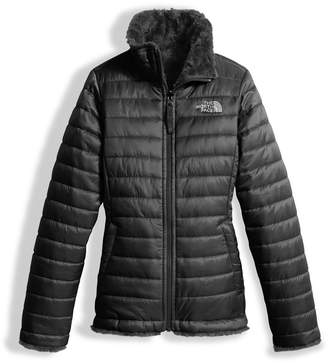 The North Face Girls' Reversible Mossbud Swirl Jacket, Black, Size XXS-XL