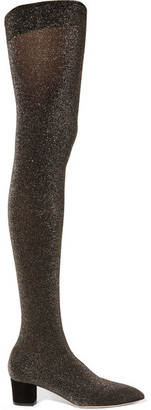 Charlotte Olympia Less Is More Metallic Jersey Over-the-knee Boots - Black