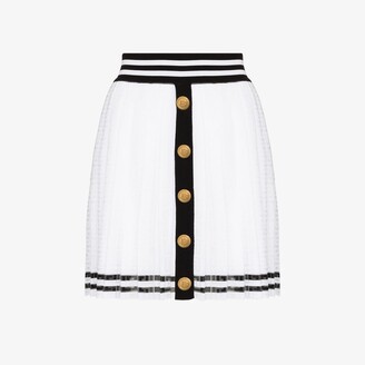 Balmain High Waist Pleated Mini Skirt