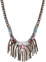 Thumbnail for your product : Liquorish Multi Gem Statement Necklace With Bars - Grey