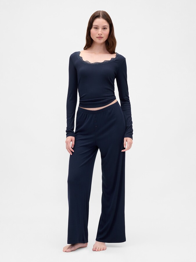 Gap Mini Rib Wide-Leg PJ Pants