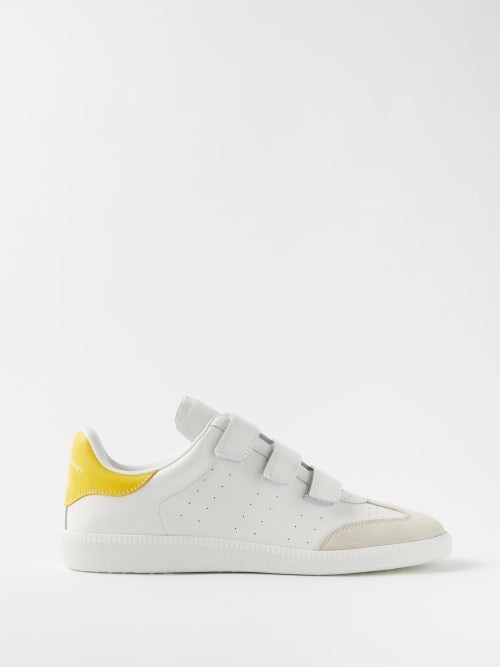 Isabel Marant Beth Velcro-strap Leather And Suede Trainers - Yellow White -  ShopStyle Low Top Sneakers