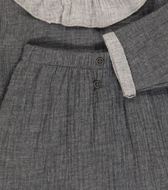 Il Gufo Baby cotton blouse and pants set